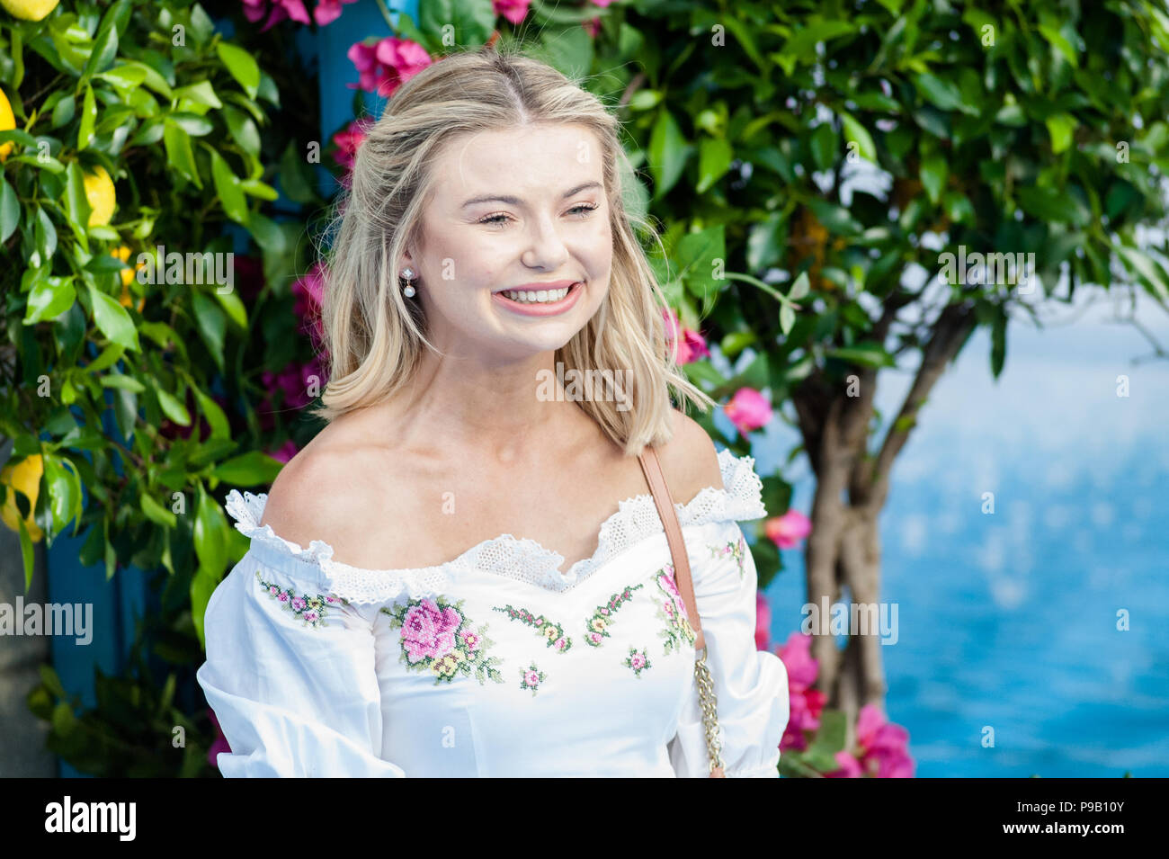 London, UK. 16th July 2018. Georgia Toffolo arrives for the world film