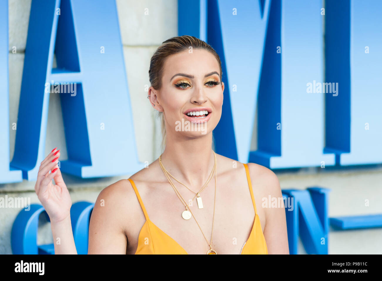 London, UK. 16th July 2018. Ferne McCann arrives for the world film