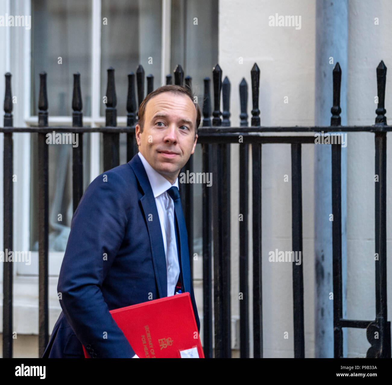 London, UK. 17th July 2018, ,Matt Hancock, Health Secretary,  arrives at Cabinet meeting at 10 Downing Street, London, UK. Credit Ian Davidson/Alamy Live News Stock Photo
