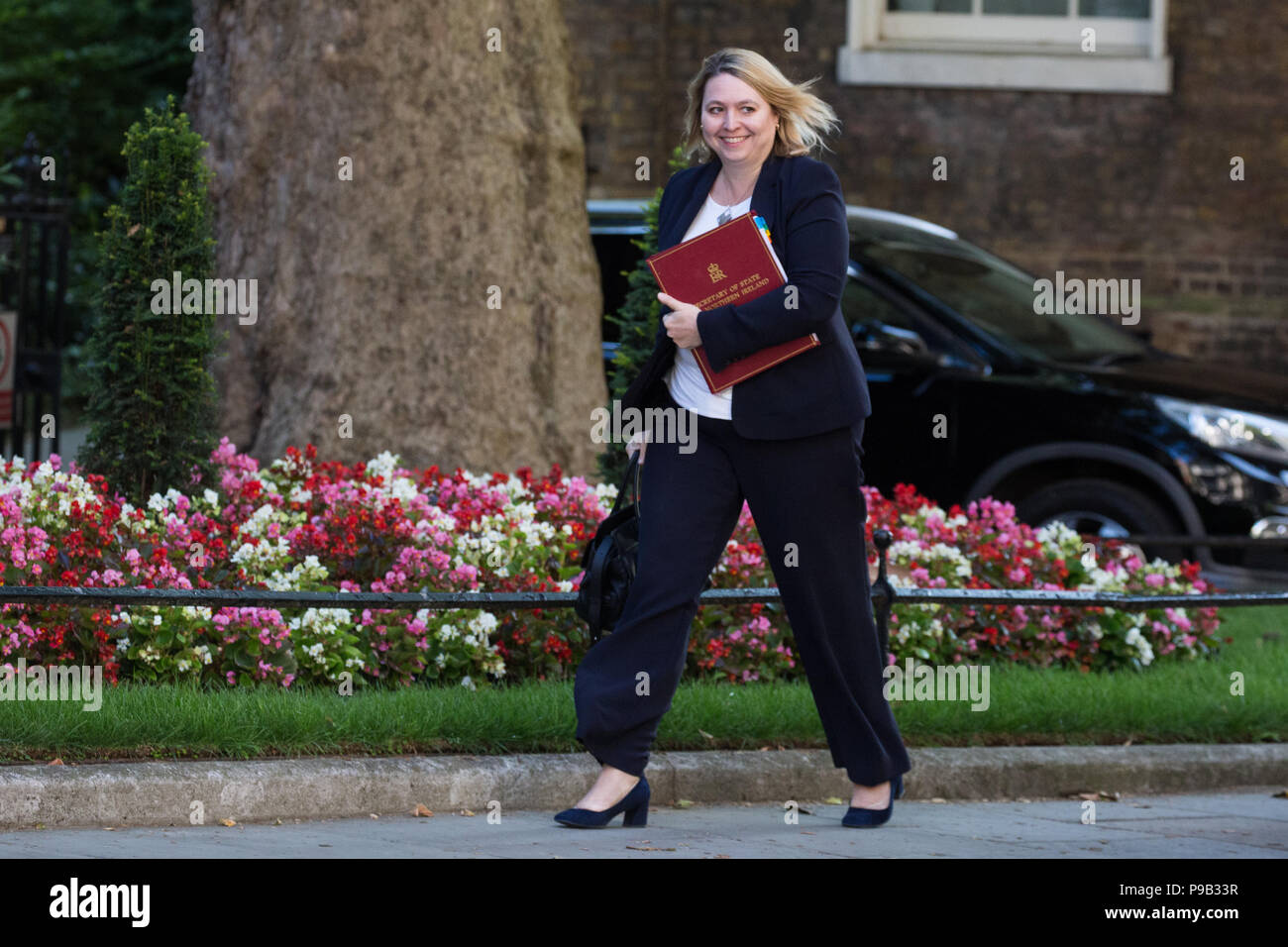 London, UK. 17th July, 2018. Karen Bradley MP, Secretary of State for Northern Ireland,  arrives at 10 Downing Street for the final Cabinet meeting before the summer recess. Credit: Mark Kerrison/Alamy Live News Stock Photo