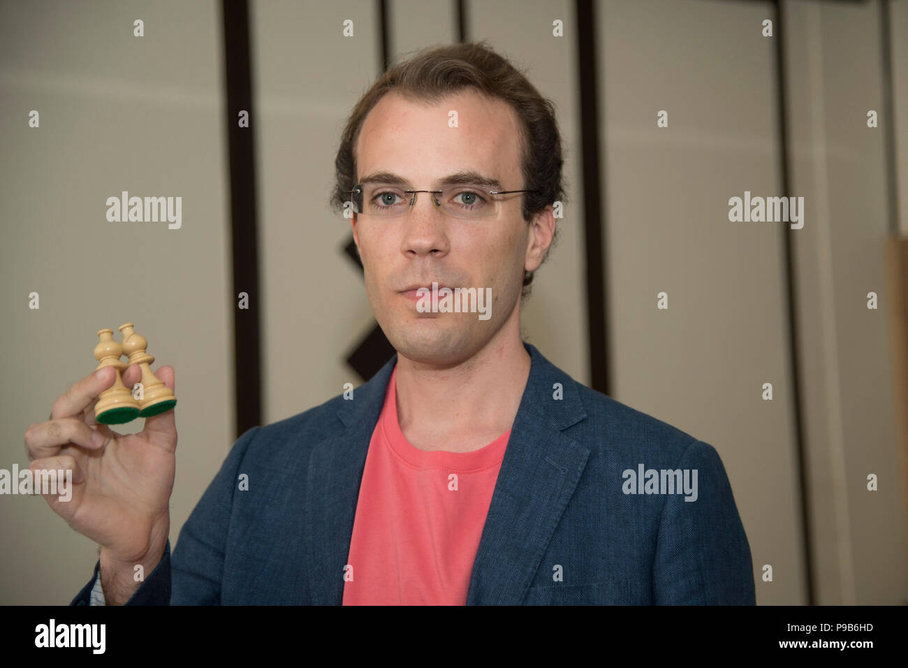 Chess Grandmaster Anish GIRI, Netherlands, NED, Portrait, Portrait,  Portrait, cropped single image, single motive, press conference in front of  the Sparkassen Chess-Meeting 2018 on 13.07.2018 in Dortmund Â