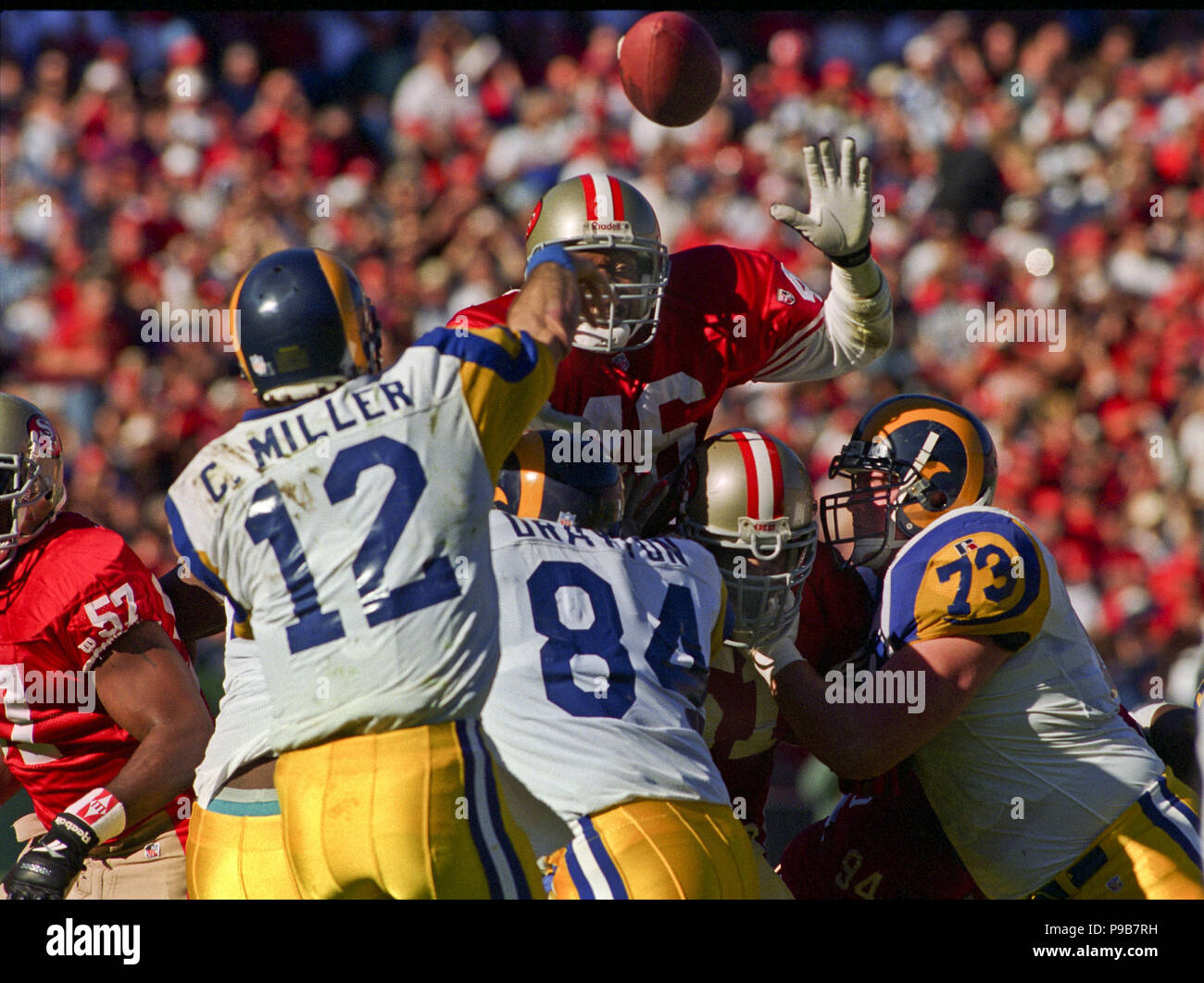 San Francisco, California, USA. 14th Jan, 1990. San Francisco 49ers vs Los  Angles Rams at Candlestick Park Saturday, January 14, 1990. NFC Playoff  49ers beat Rams 30-3. 49er linebacker Bill Romanowski (53)