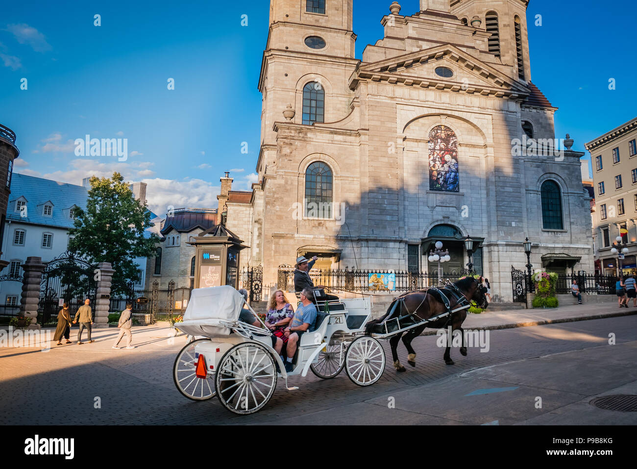 horse carriage ride quebec city Stock Photo