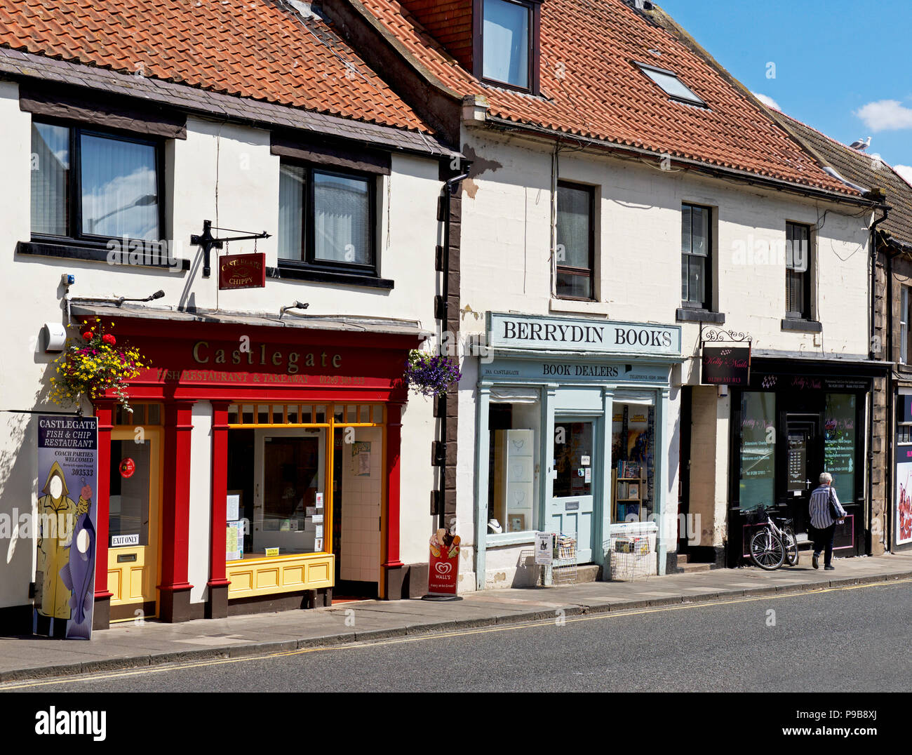Castlegate, a street in BerwickuponTweed, Northumberland, England UK