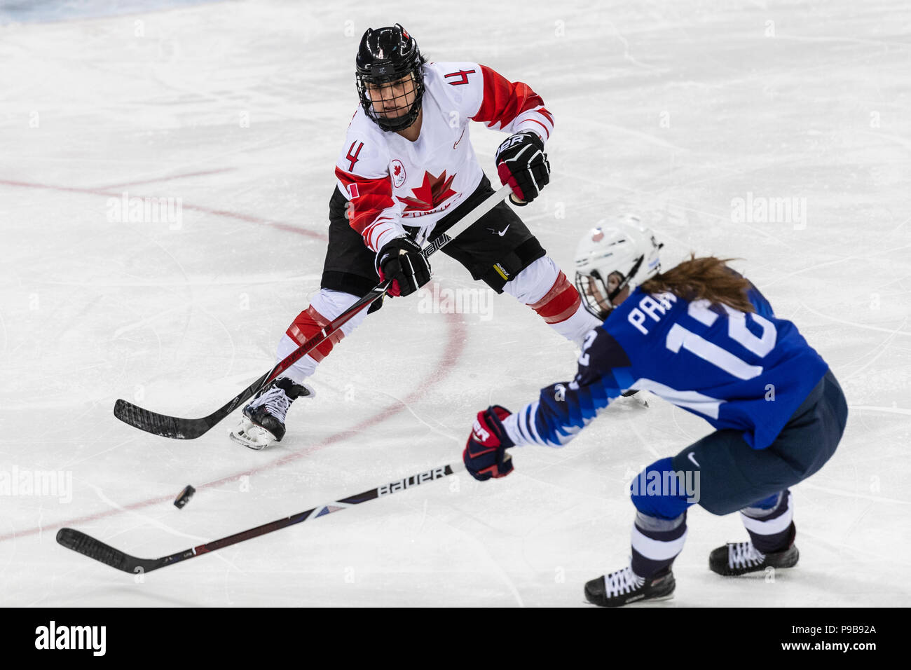 Brigette Lacquette (CAN) during the Gold medal Women's Ice Hockey game USA vs Canada at the Olympic Winter Games PyeongChang 2018 Stock Photo