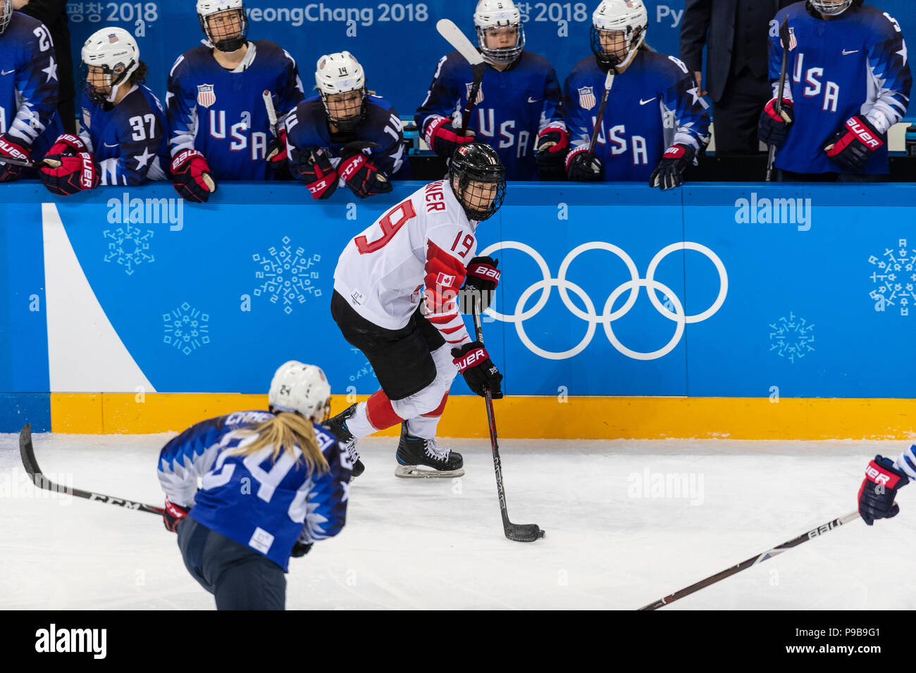 Brianne Jenner (CAN) during the Gold medal Women's Ice Hockey game USA vs Canada at the Olympic Winter Games PyeongChang 2018 Stock Photo
