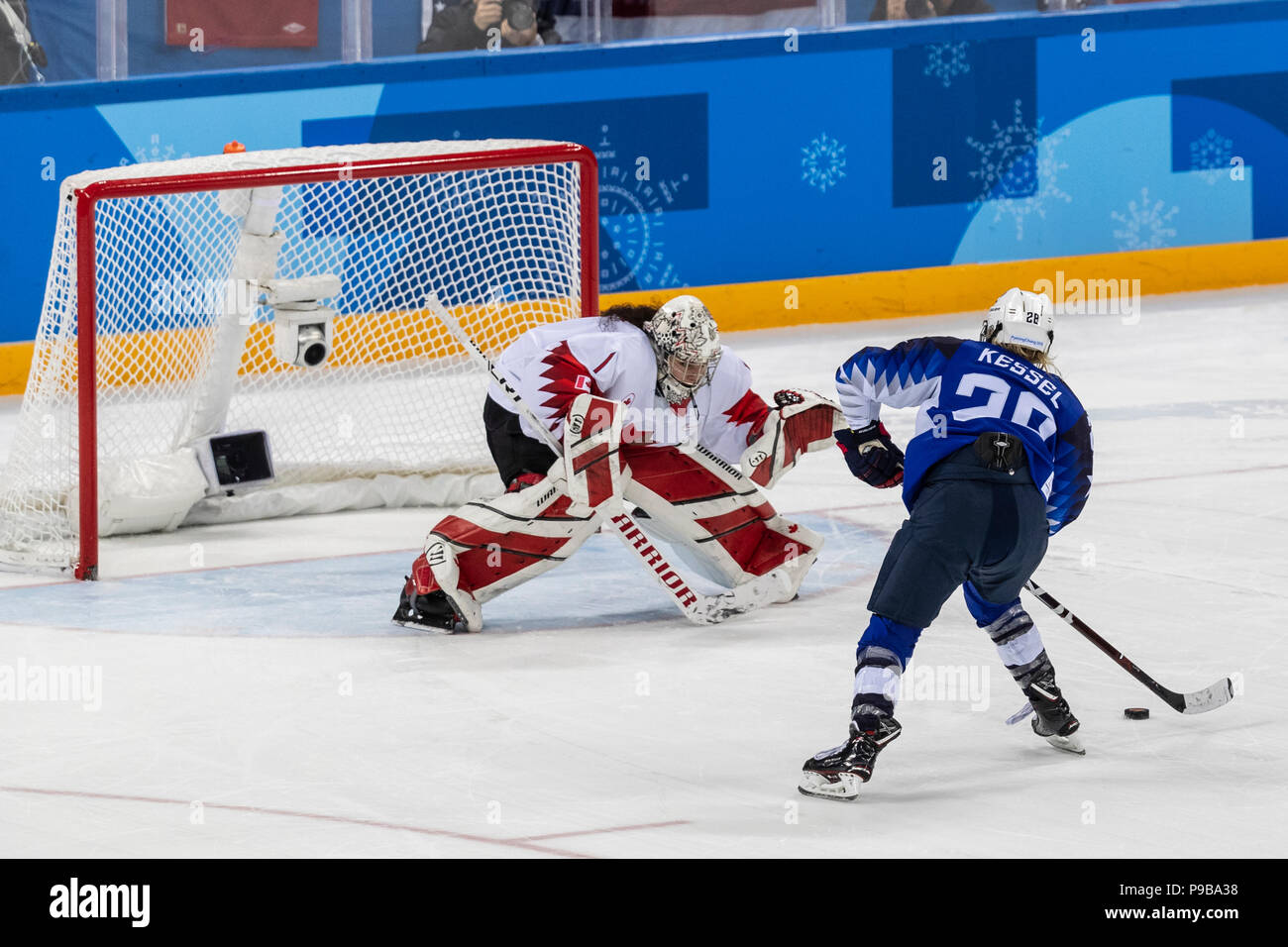 Goalie Shannon Szabados (CAN) during the Gold medal Women's Ice Hockey game USA vs Canada at the Olympic Winter Games PyeongChang 2018 Stock Photo