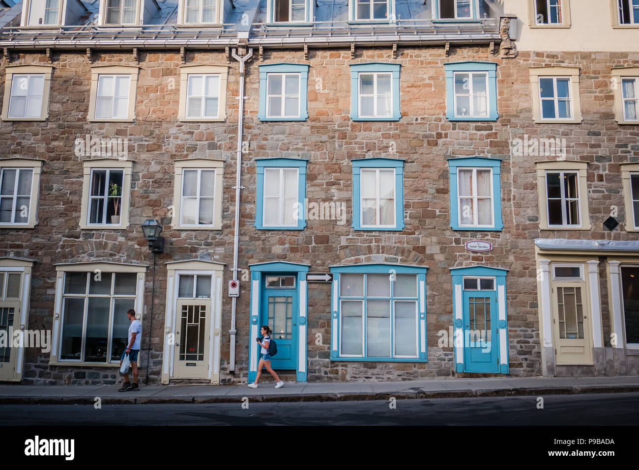 euopean architecture quebec city street Stock Photo