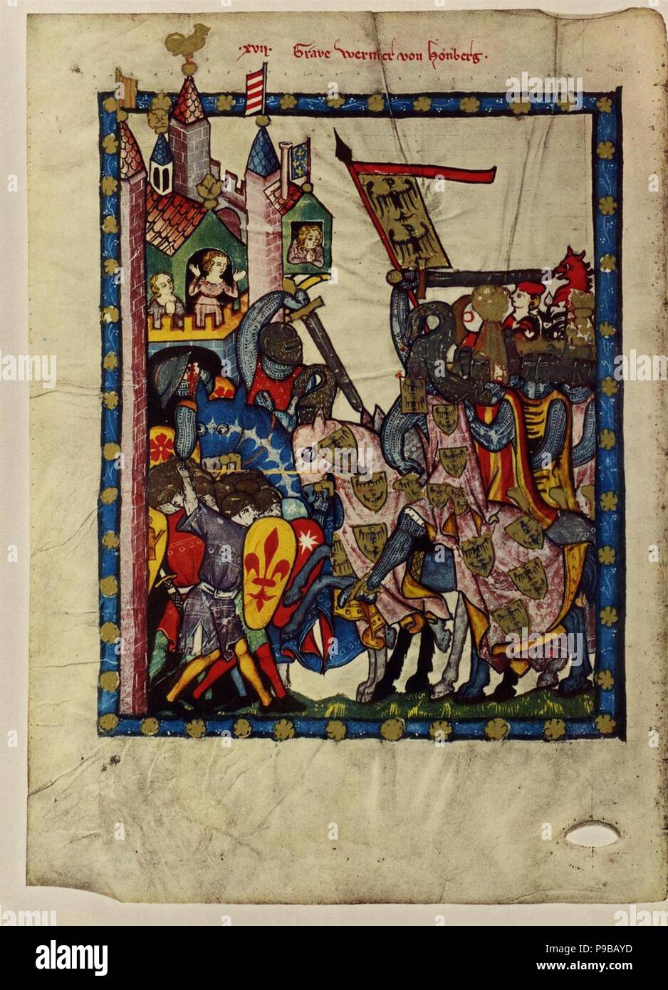 Count Wernher von Homberg (From the Codex Manesse). Museum: Library of the Ruprecht Karl University, Heidelberg. Stock Photo