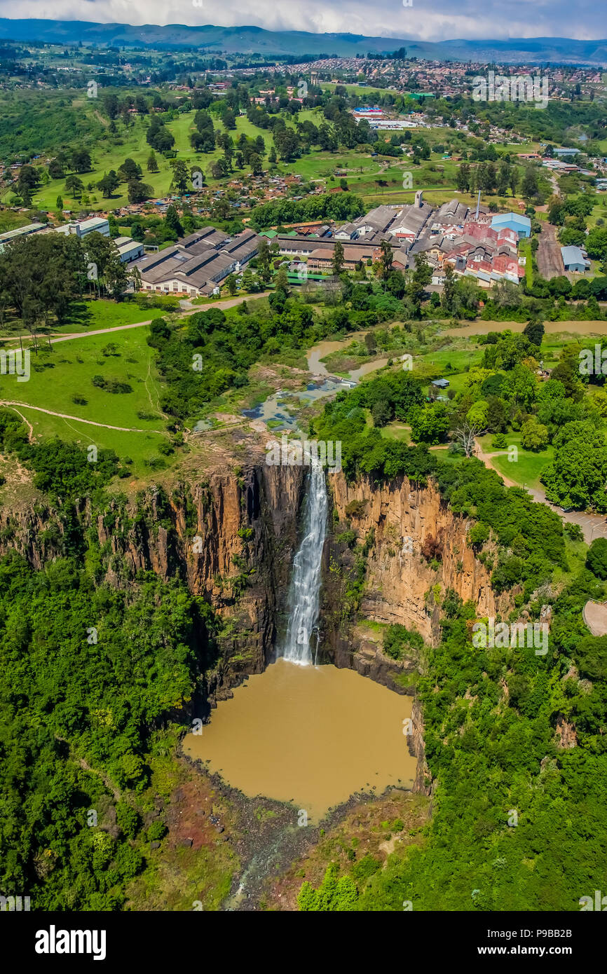 Howick, South Africa, October 19, 2012, Aerial View of Howick Falls in KwaZulu-Natal South Africa Stock Photo