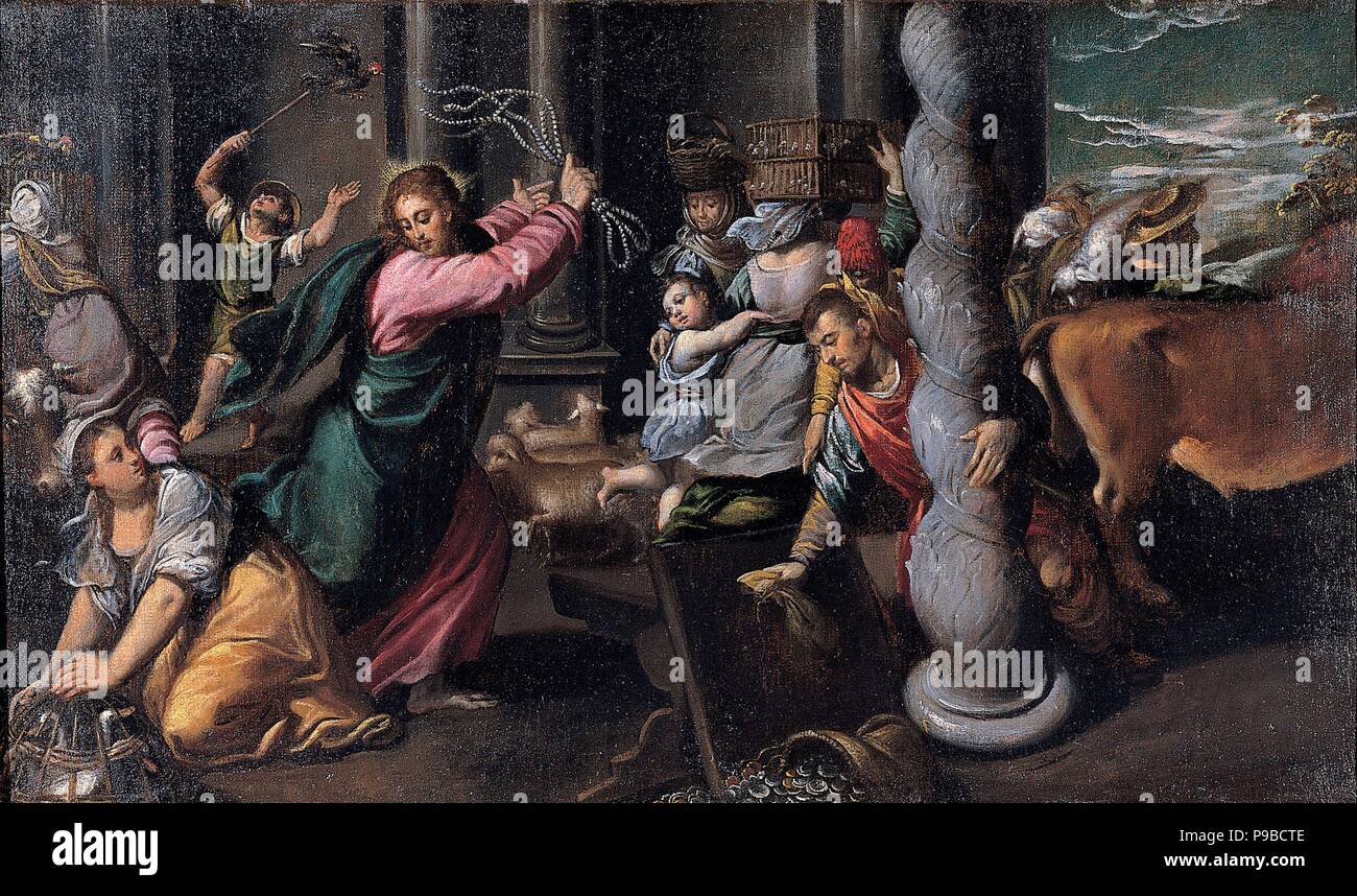 Christ Driving the Money Changers from the Temple. Museum: Musei Capitolini, Rome. Stock Photo