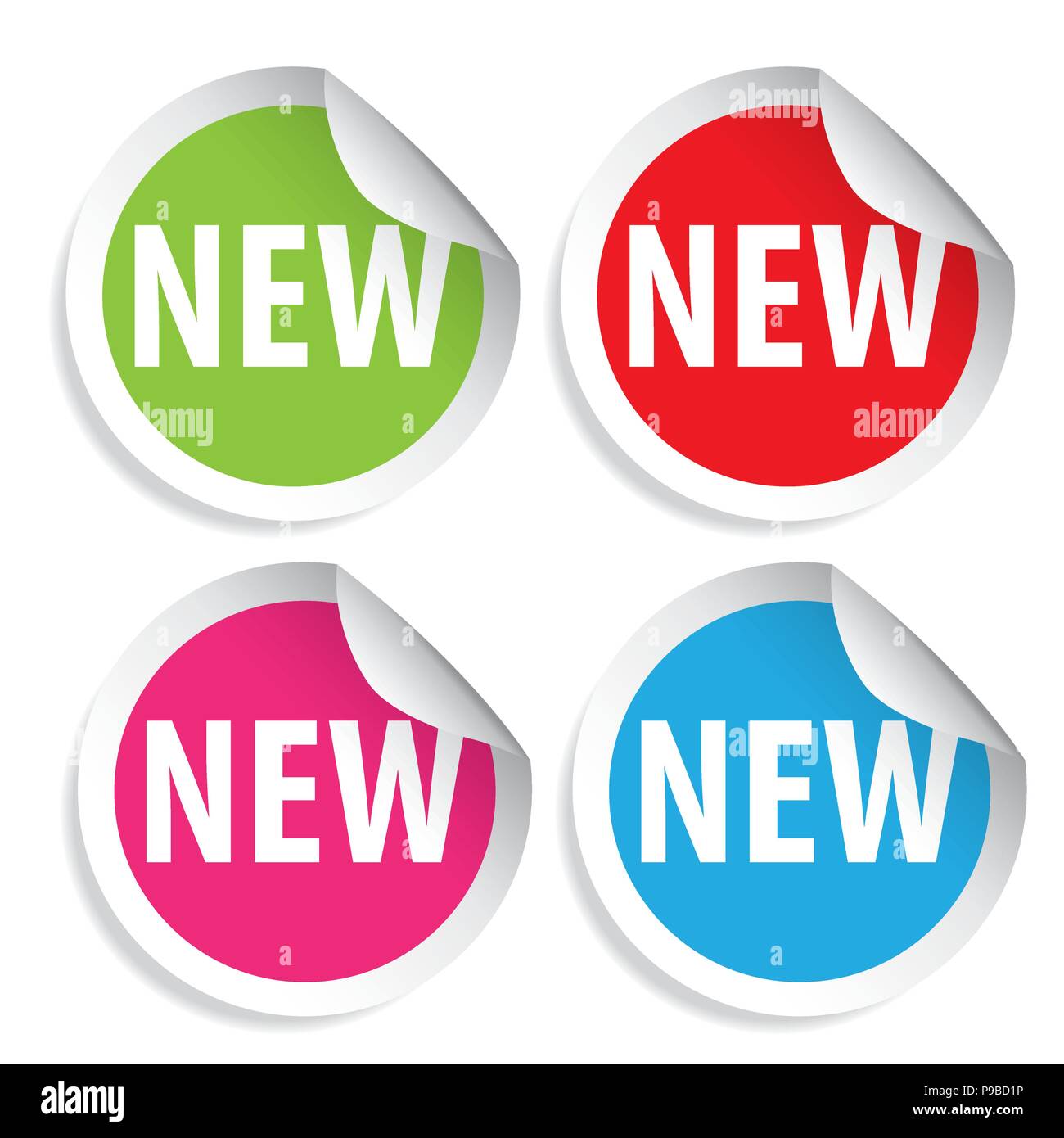 New label red round sticker Stock Vector