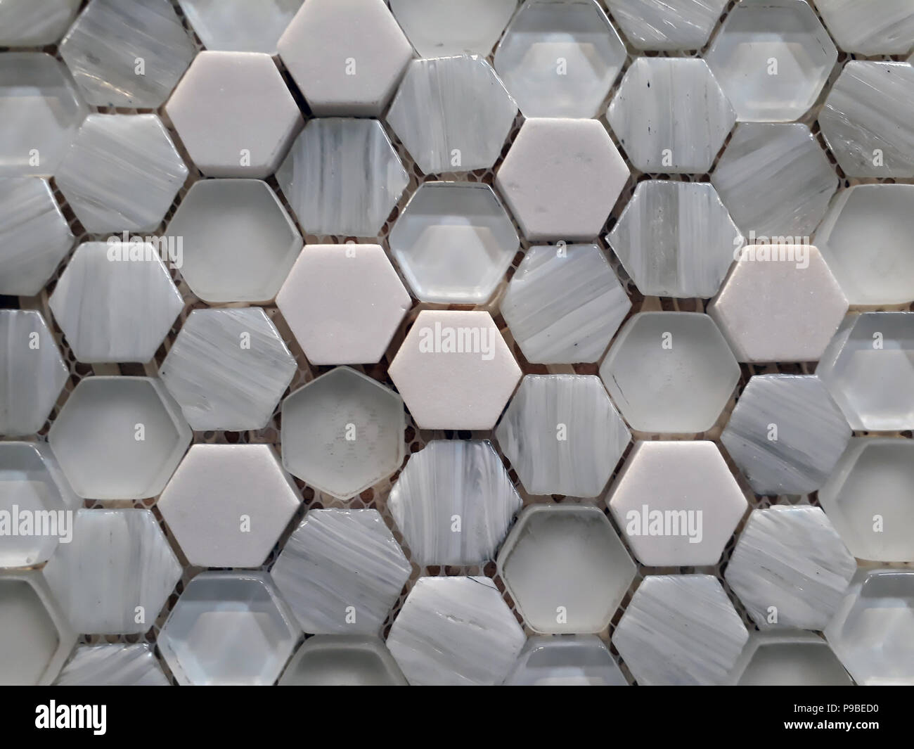 Hexagonal cellular decorative plastic wall panel, may be used as background or texture Stock Photo
