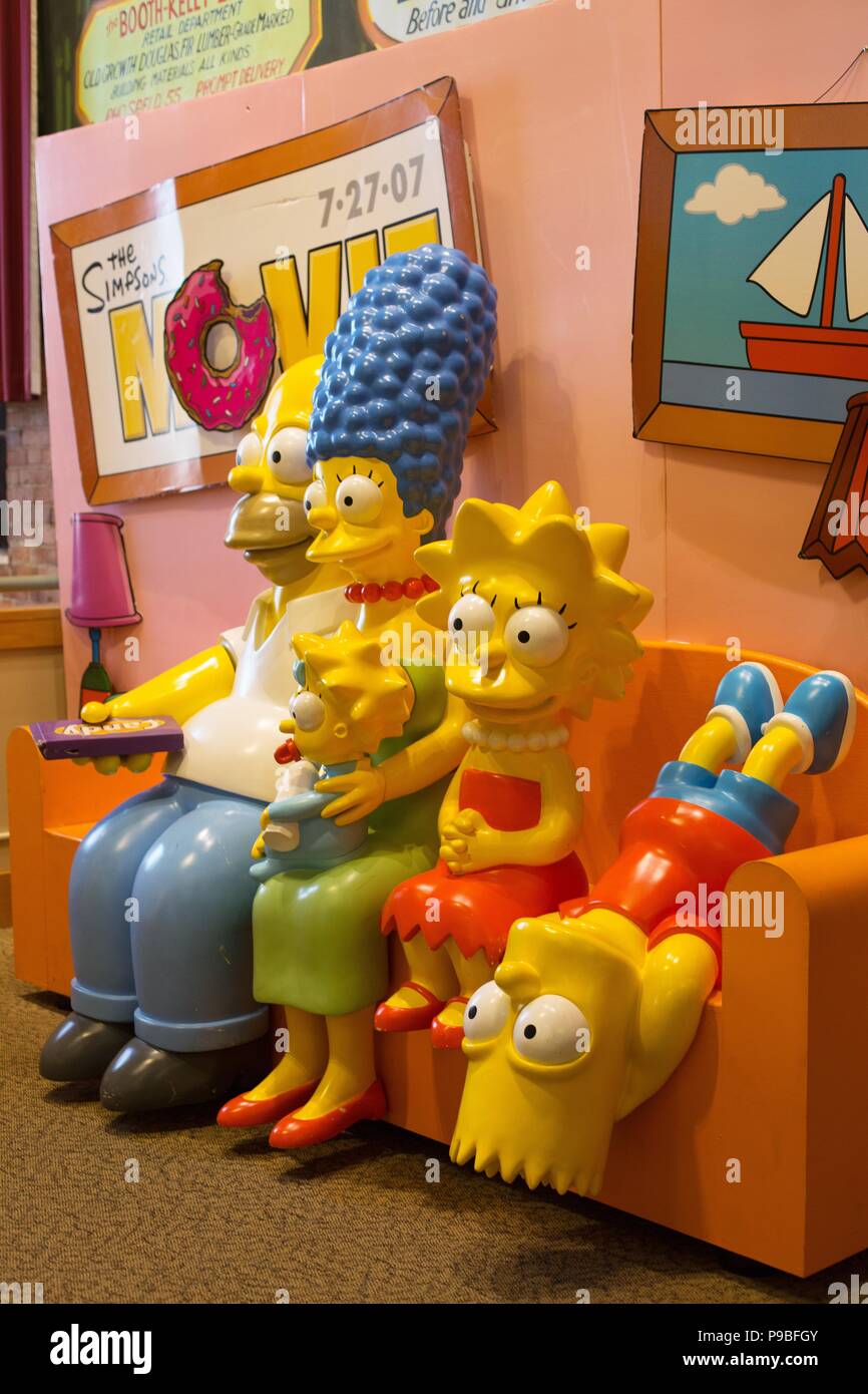 A Simpsons display at the Springfield Museum in Springfield, Oregon, USA. Stock Photo