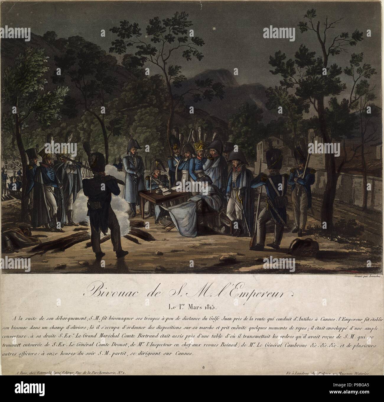 The Return of Napoleon from Elba. Napoleon's bivouac at GolfeJuan on 1