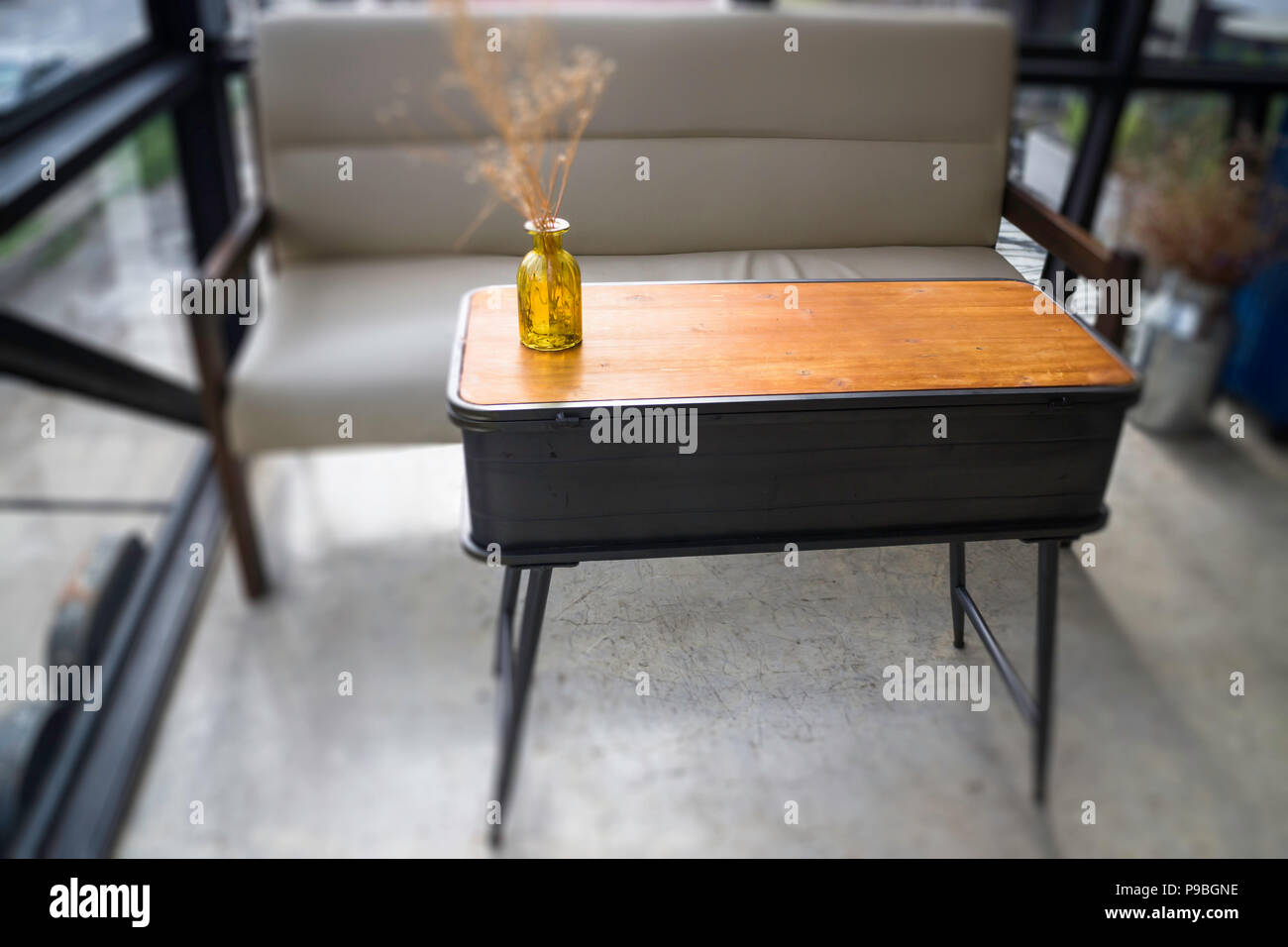 Minimal style of vintage living room, stock photo Stock Photo - Alamy