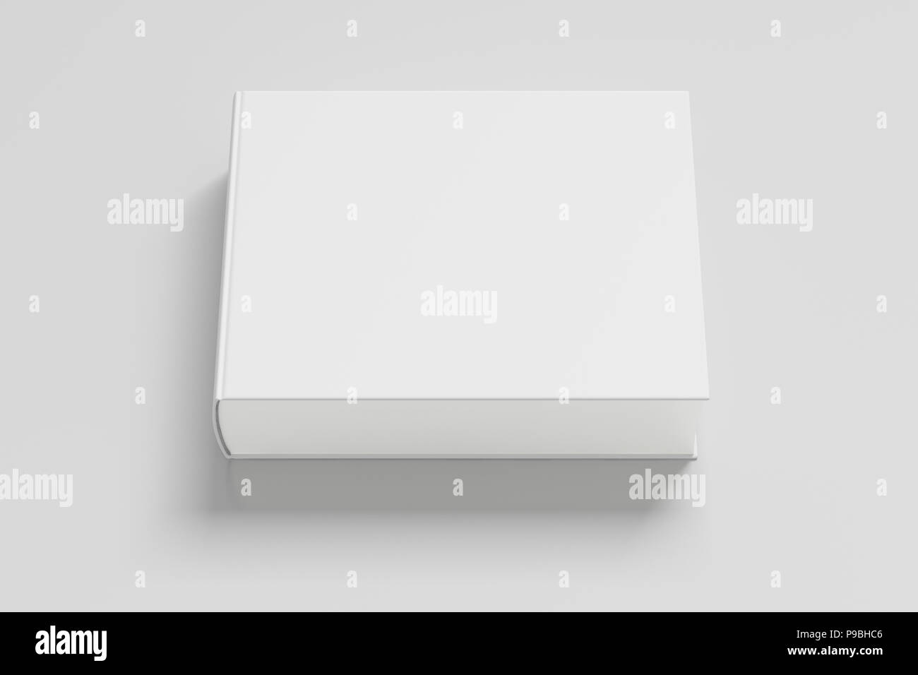 White blank thick book cover landscape orientation on white background ...