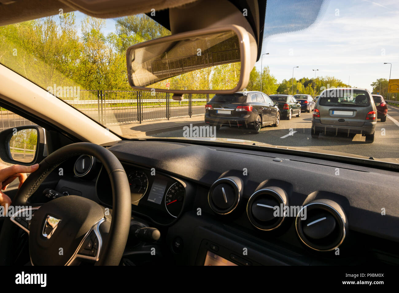 Scenery from driver's seat Stock Photo - Alamy