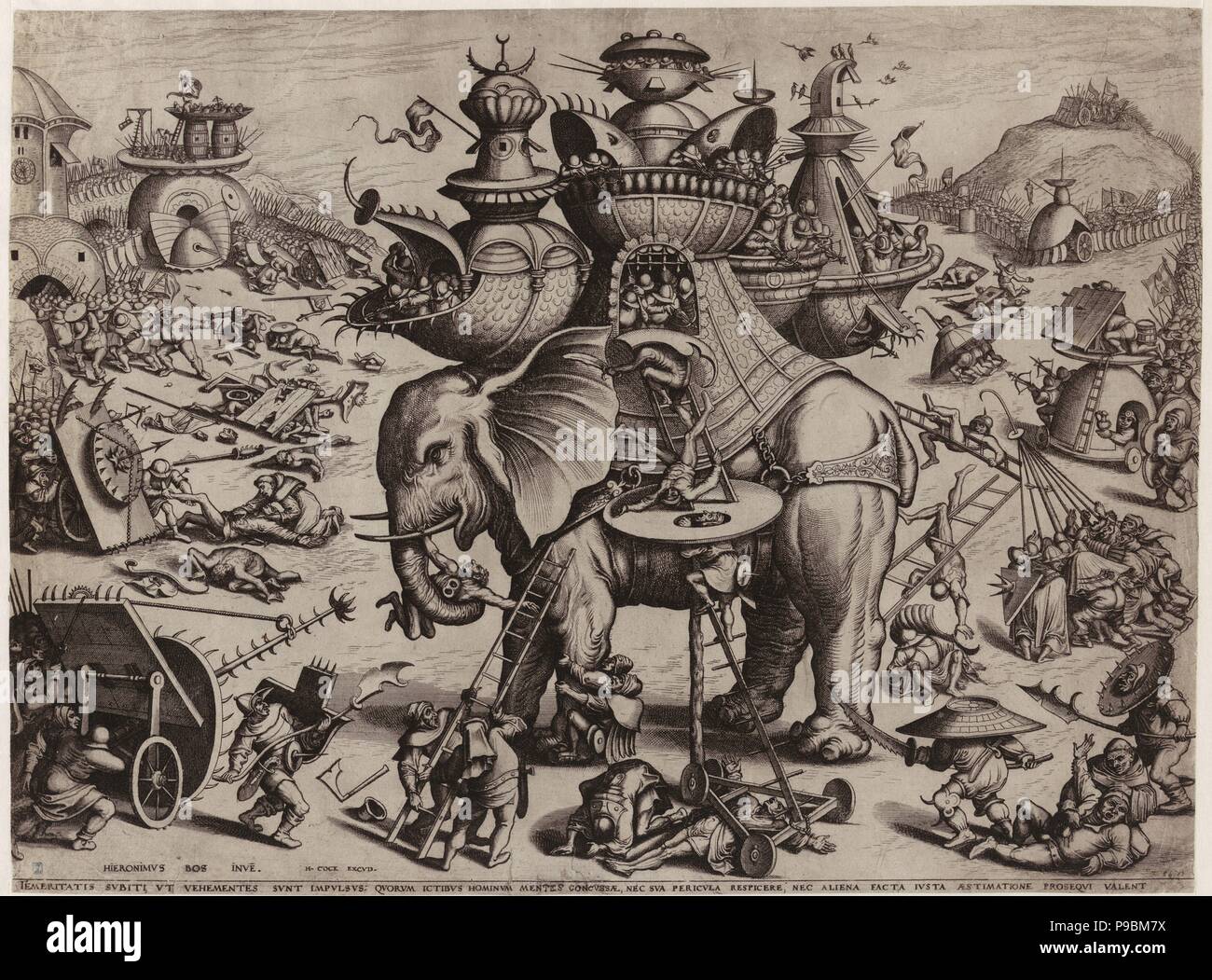 The Siege of an Elephant. Museum: Royal Library of Belgium, Brussels. Stock Photo