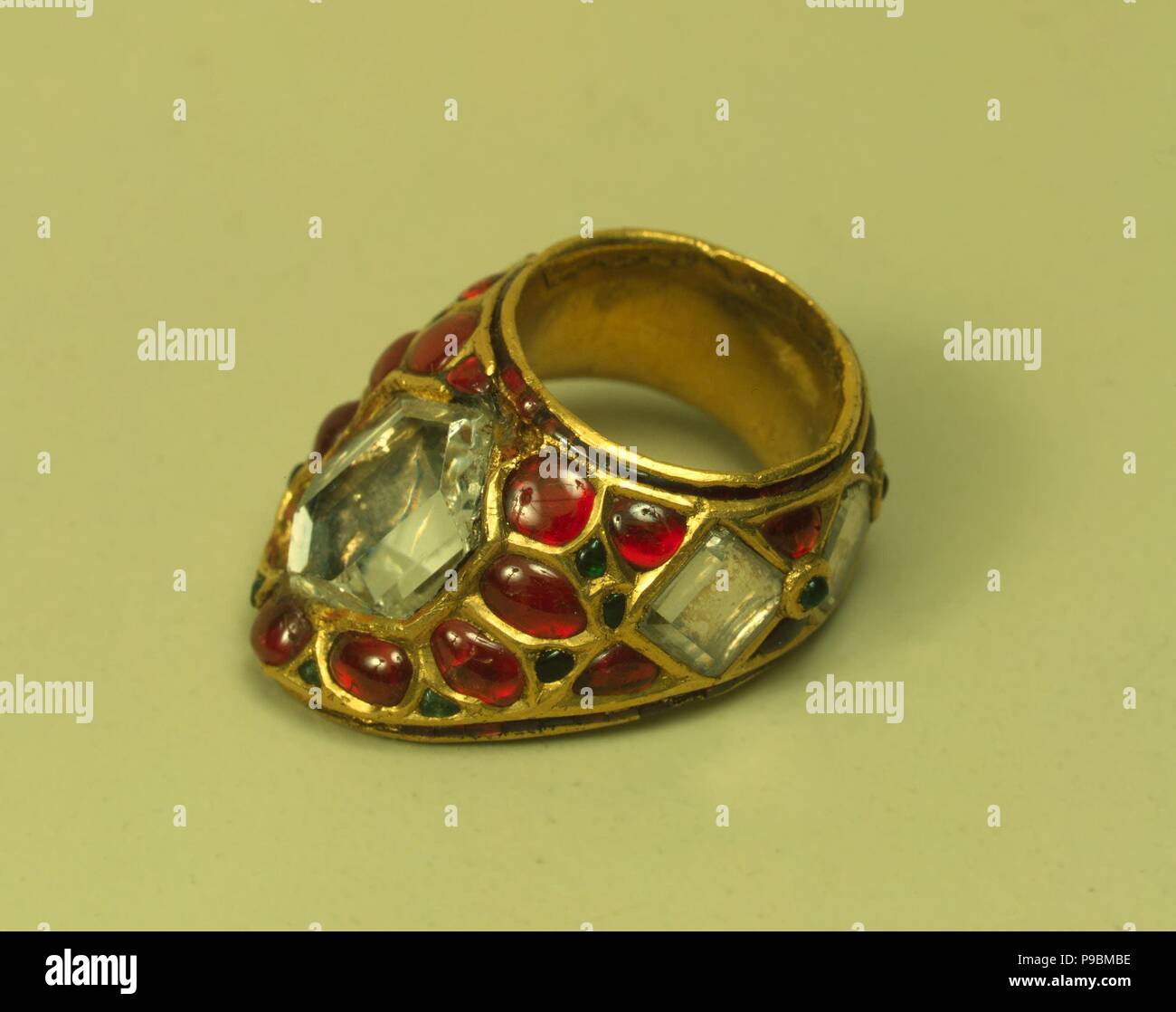 Ceremonial Archery Thumb Ring Belonged to Shah Jahan (Present of King of Persia Nader Shah to Empress Anna). Museum: State Hermitage, St. Petersburg. Stock Photo