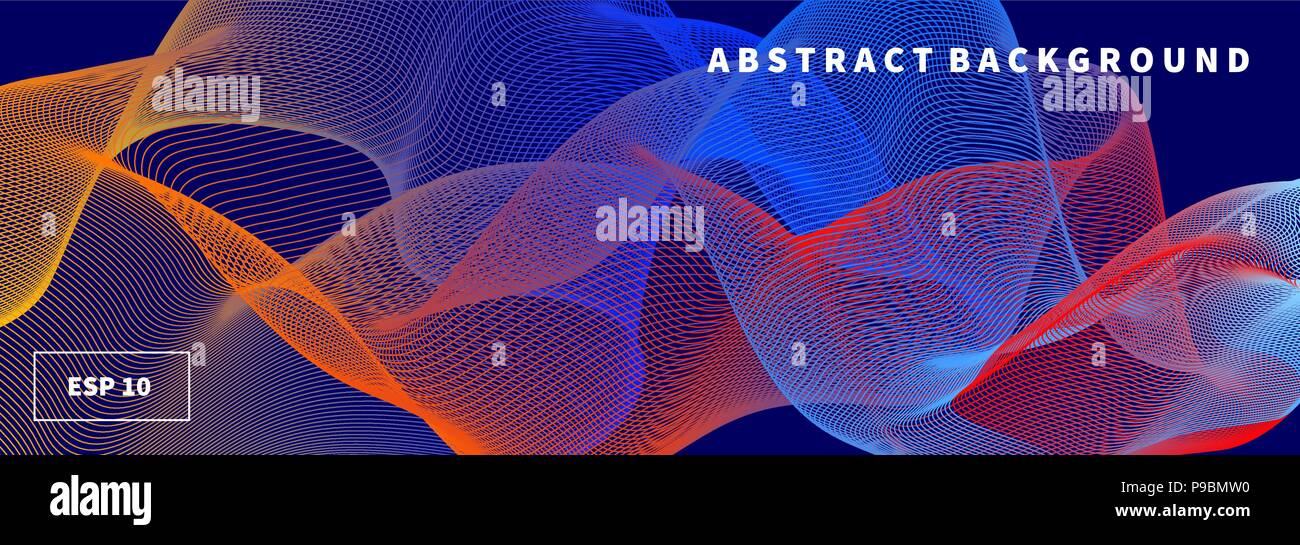 Flowing lines, geometric background Stock Vector