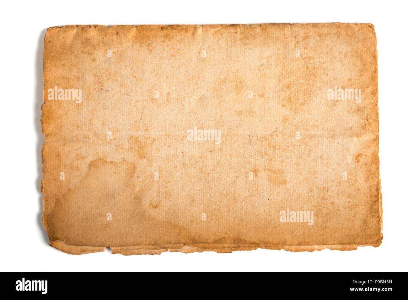Dirty old paper isolated on white background Stock Photo