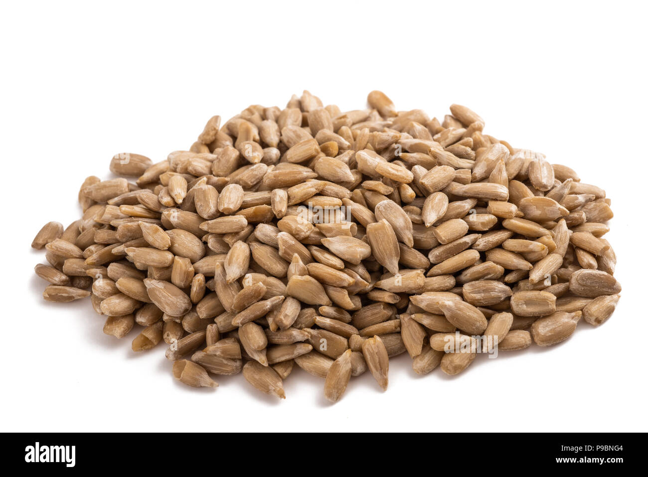 Sunflower seeds heap isolated on white background Stock Photo