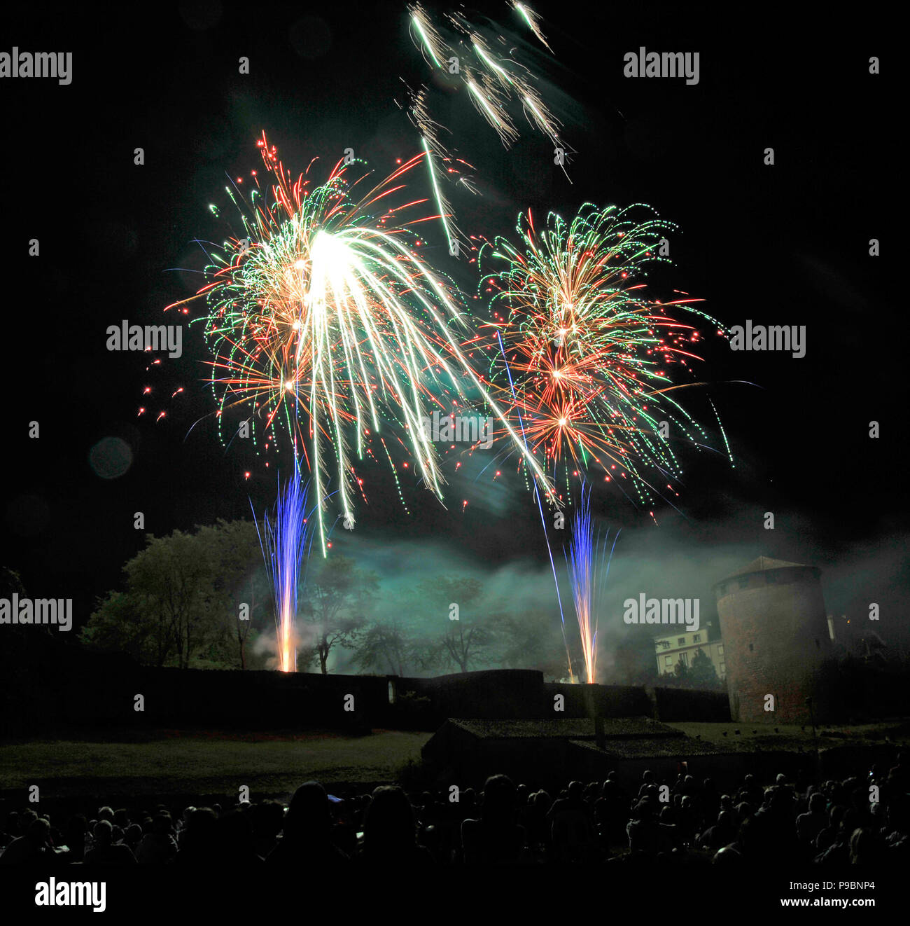 Firework display Bastille day celebrations Stock Photo Alamy