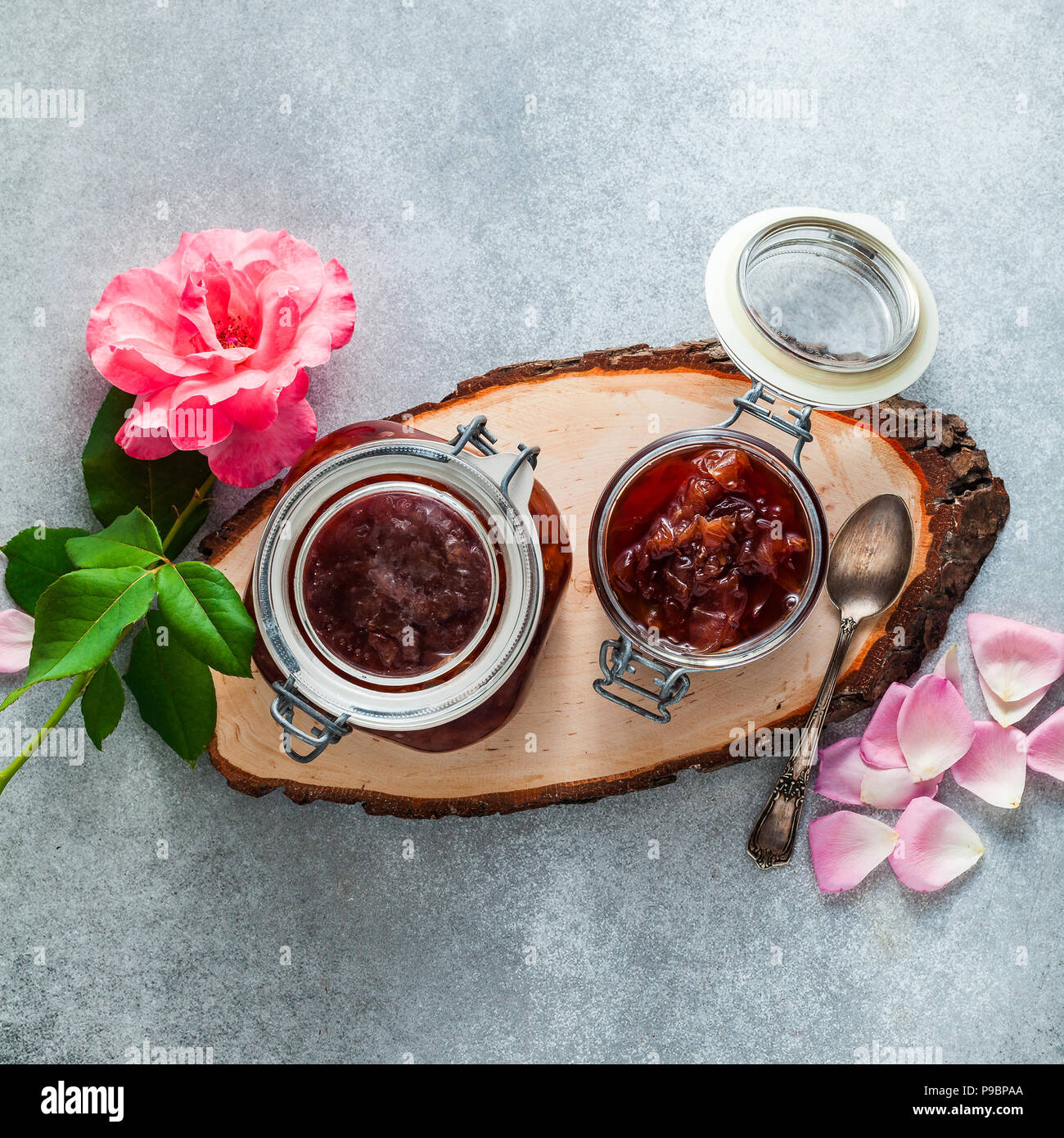 Red Roses Jam Rose hip preserve hi-res stock photography and images - Alamy
