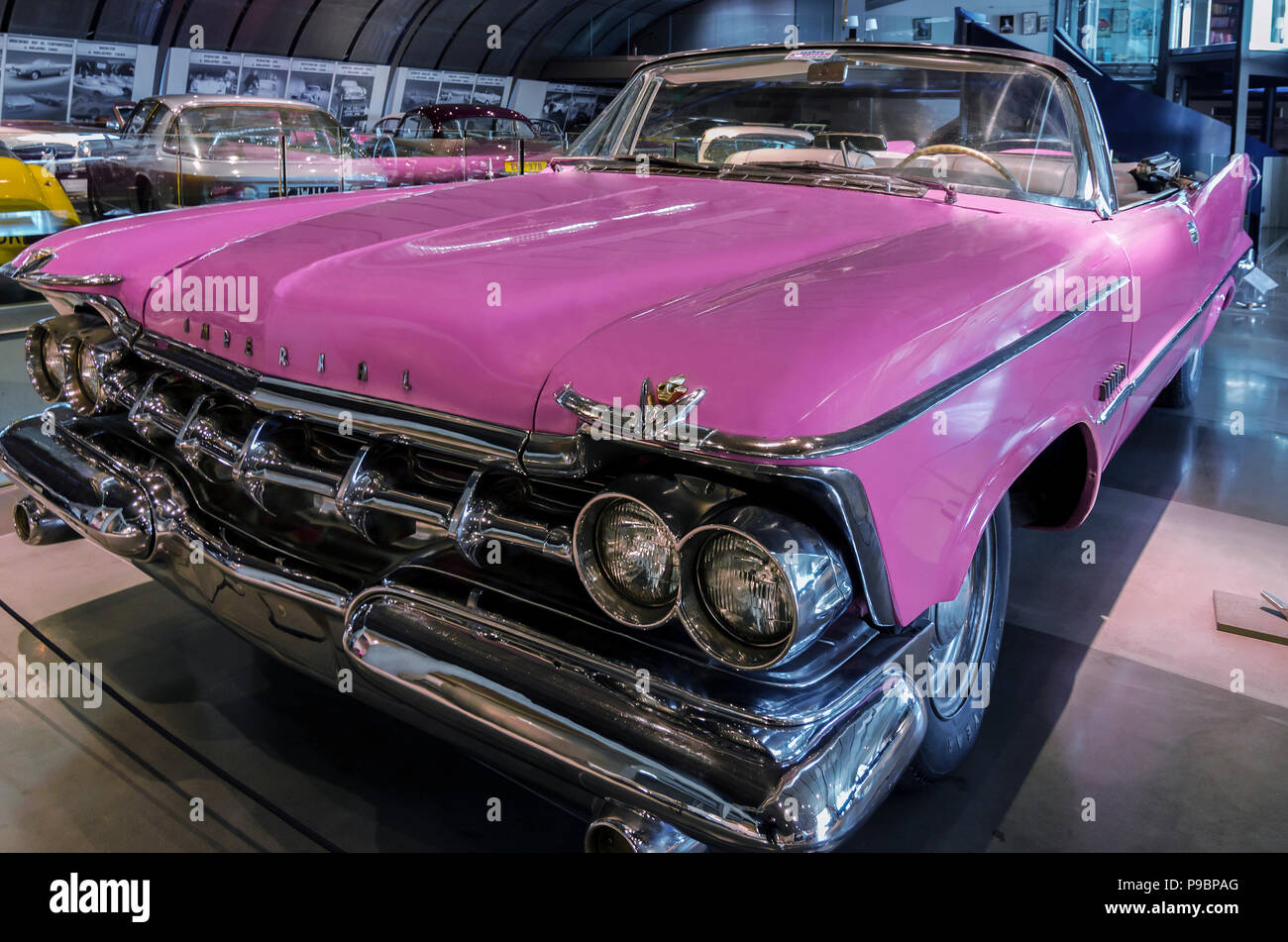 Athens, Attica / Greece. Robert Plant's pink Chrysler Imperial Crown