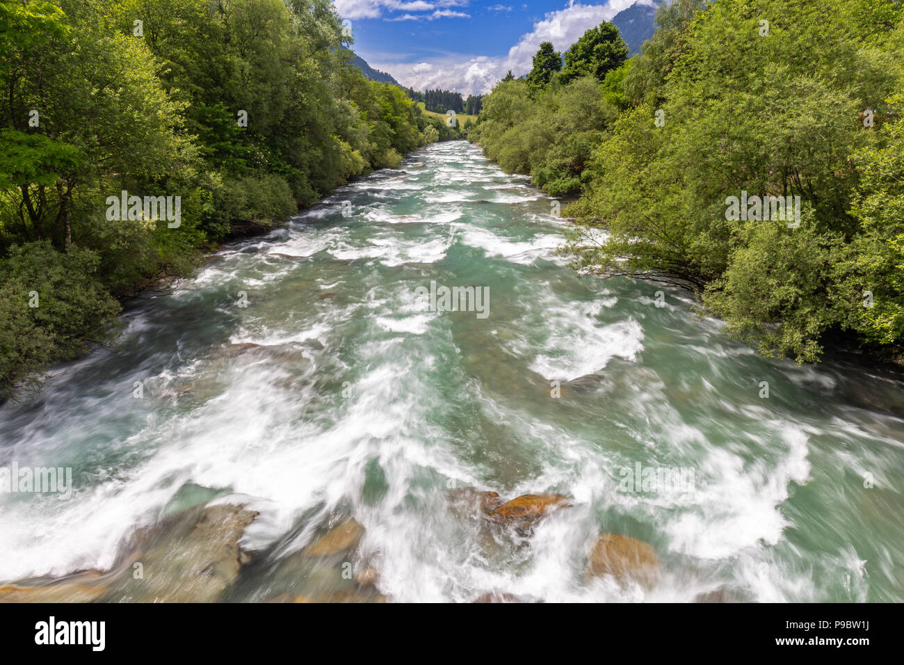 At river Passer near Saint Martin, Passeier Valley, South Tyrol Stock Photo