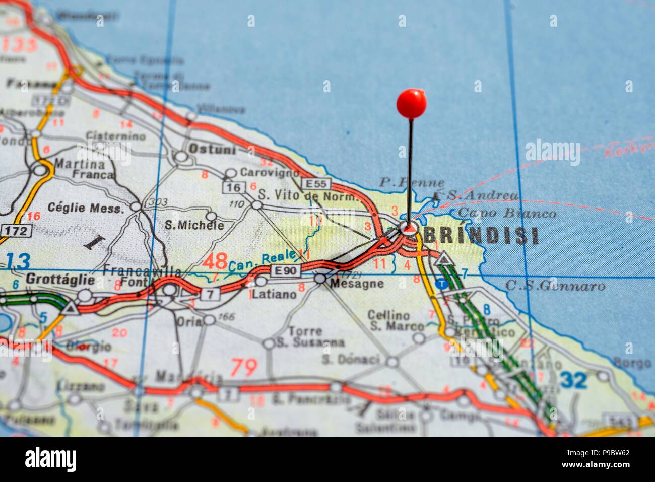 Brindisi map hi-res stock photography and images - Alamy