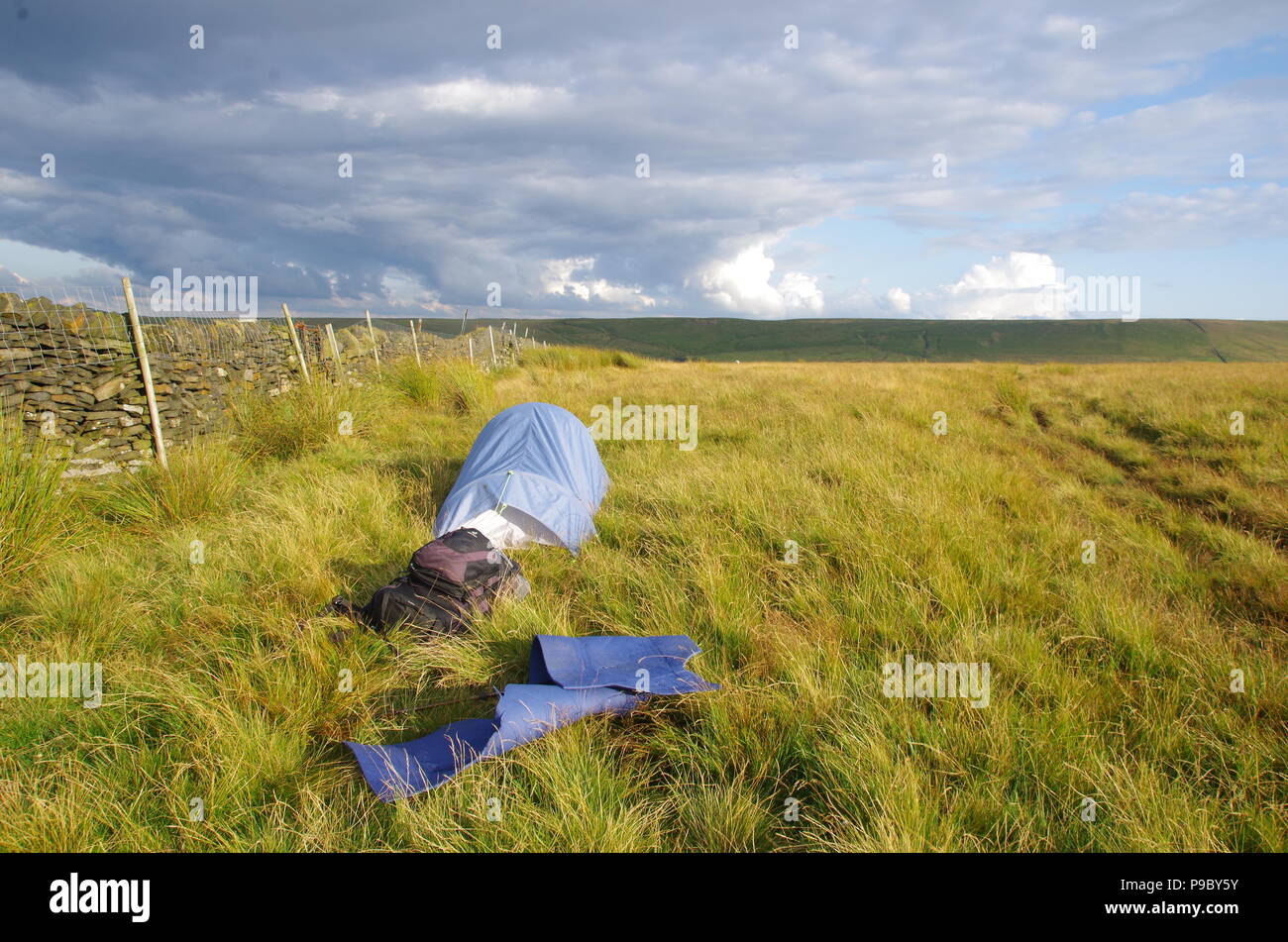 wild camping. John o' groats (Duncansby head) to lands end. End to end trail. England. UK Stock Photo