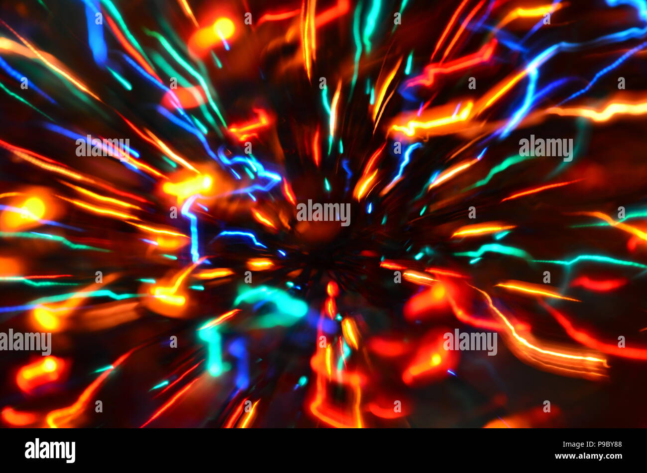Multi-colored explosion of lights Stock Photo - Alamy