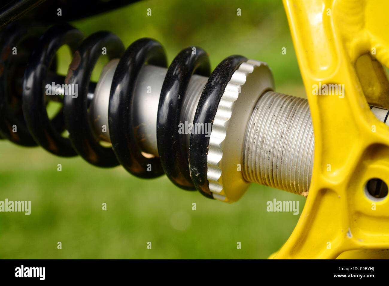bicycle rear suspension shock Stock Photo Alamy