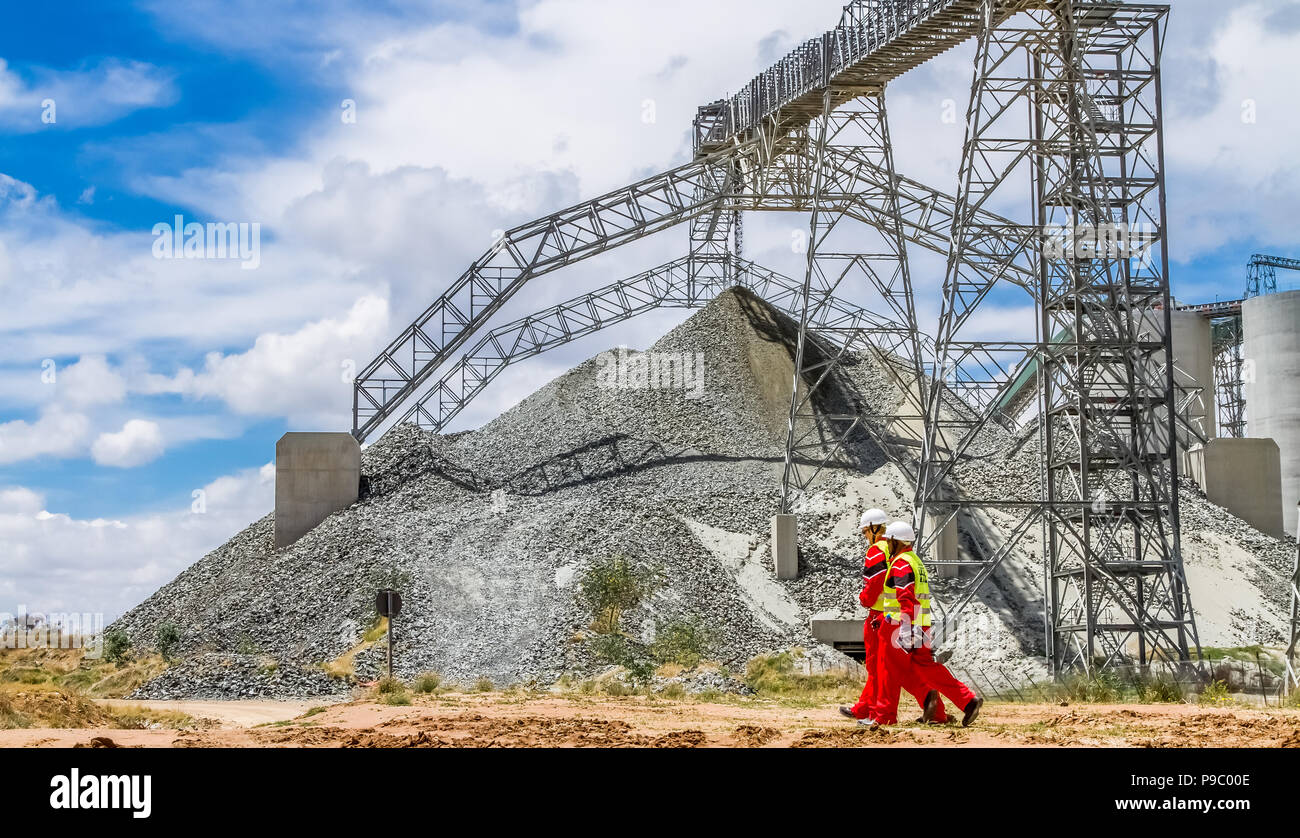Rustenburg, South Africa, October 15, 2012, Conveyor belt transporting