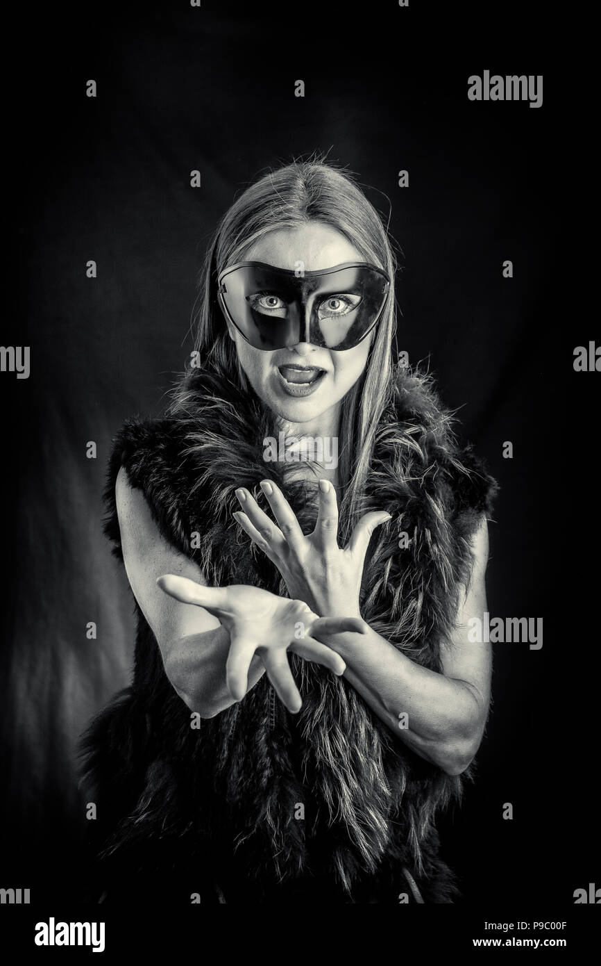 Young blonde woman wearing mask hi-res stock photography and images - Alamy