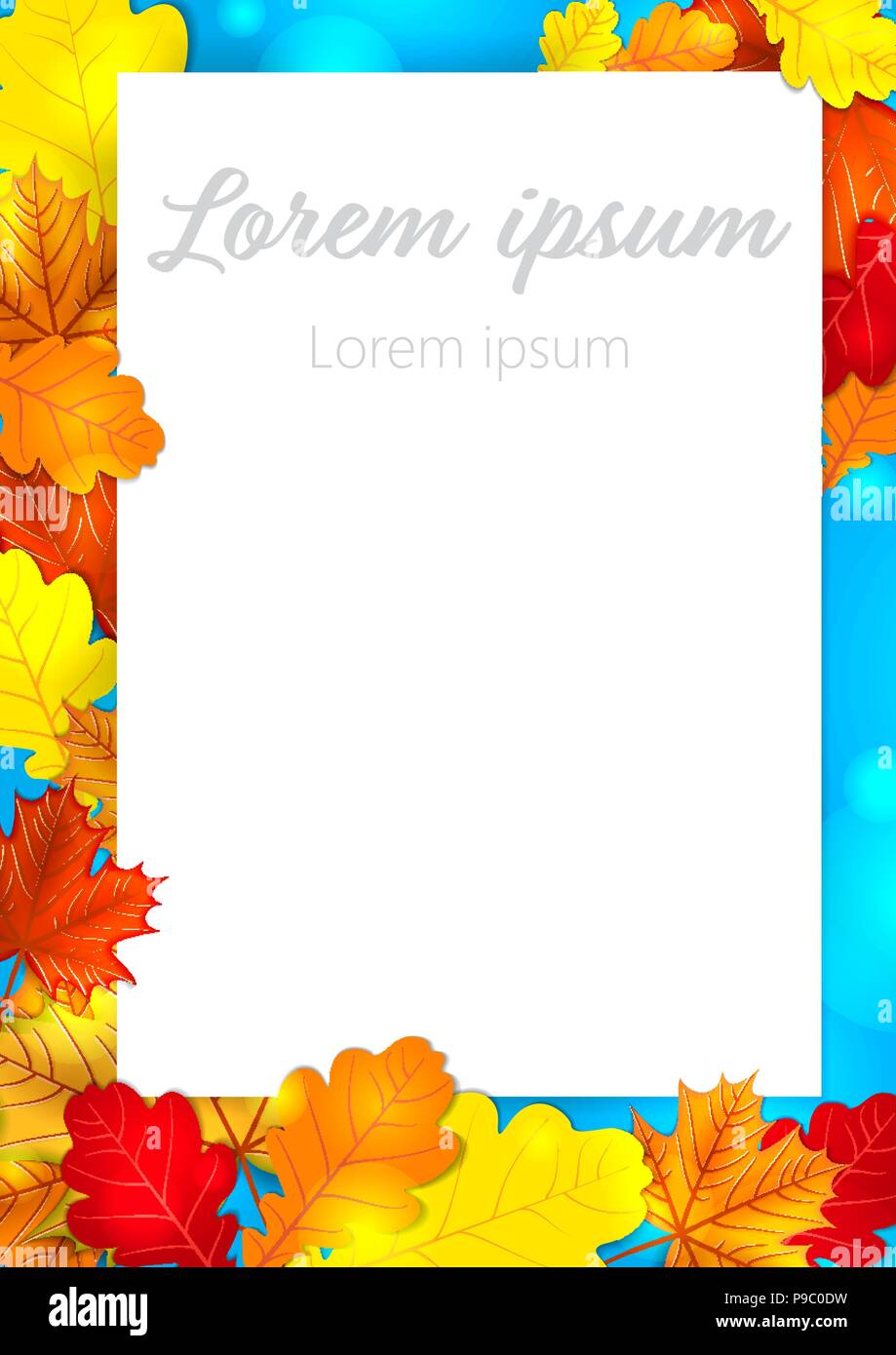 Autumn leaves oak maple background back to school Stock Vector Image ...