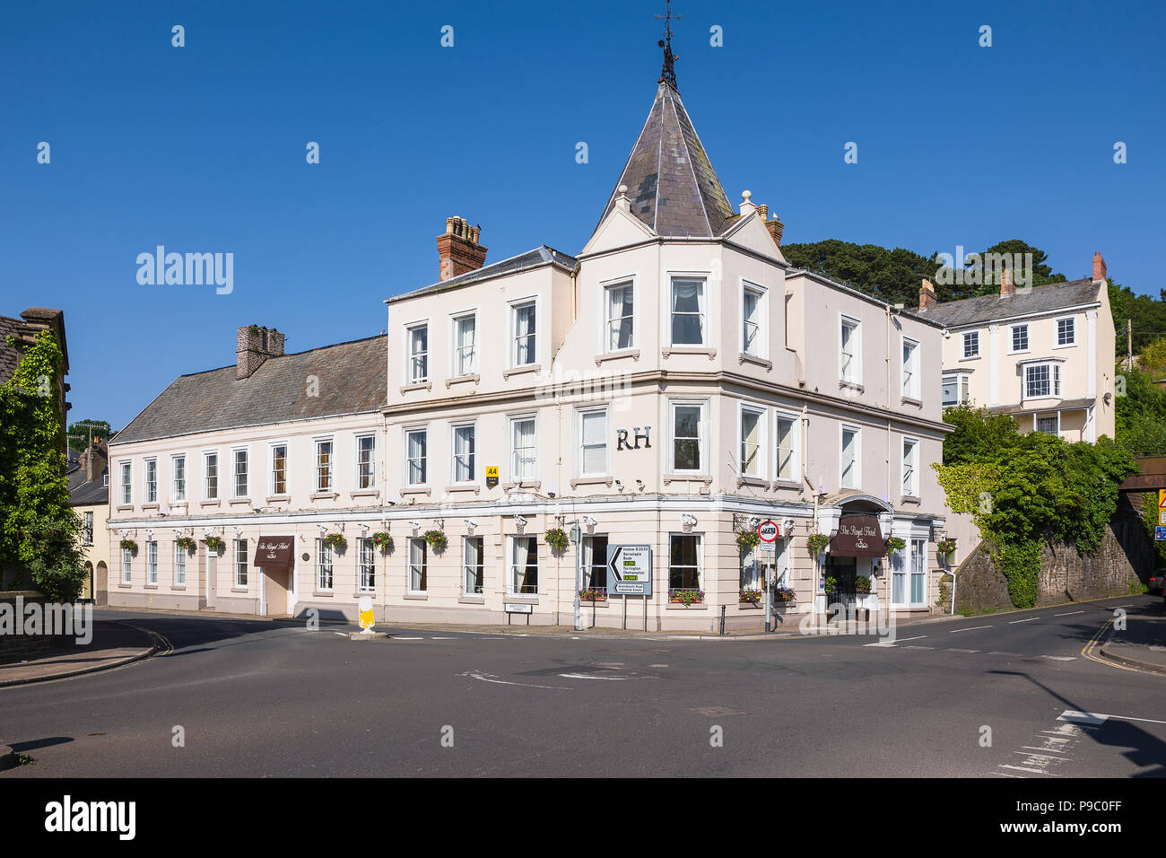 The Royal Hotel in Bideford Devon England UK - one of the many white buildings in the ancient West Country town Stock Photo