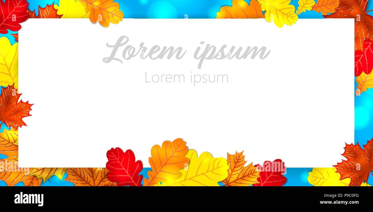 Autumn leaves oak maple background back to school Stock Vector Image ...