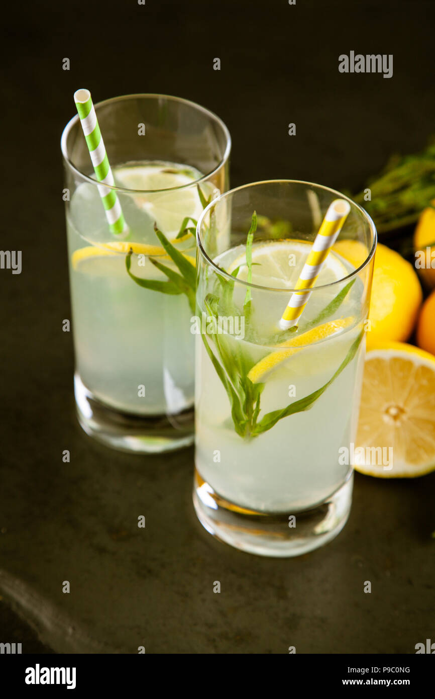 Tarragon lemonade drink Stock Photo Alamy