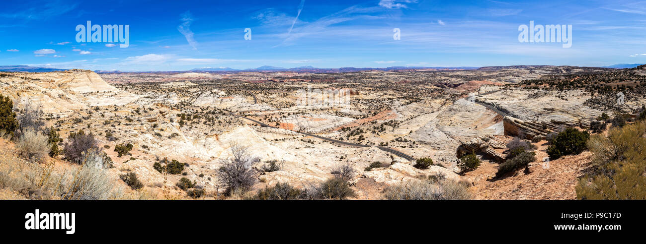 Desert Landscape Panorama on Scenic Byway 12 in Southwestern Utah, USA Stock Photo