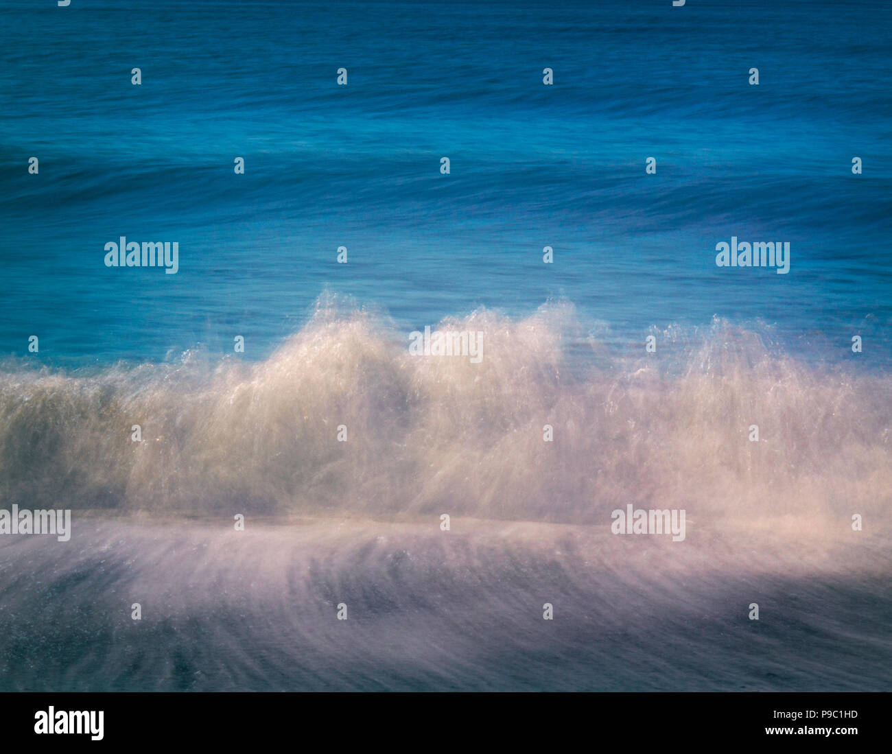 Seascape.  Waves breaking on shore. Stock Photo