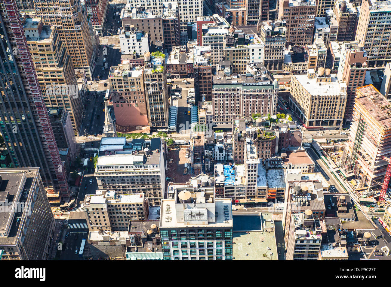 New York City Manhattan cityscape of buildings at midtown on sunny day ...
