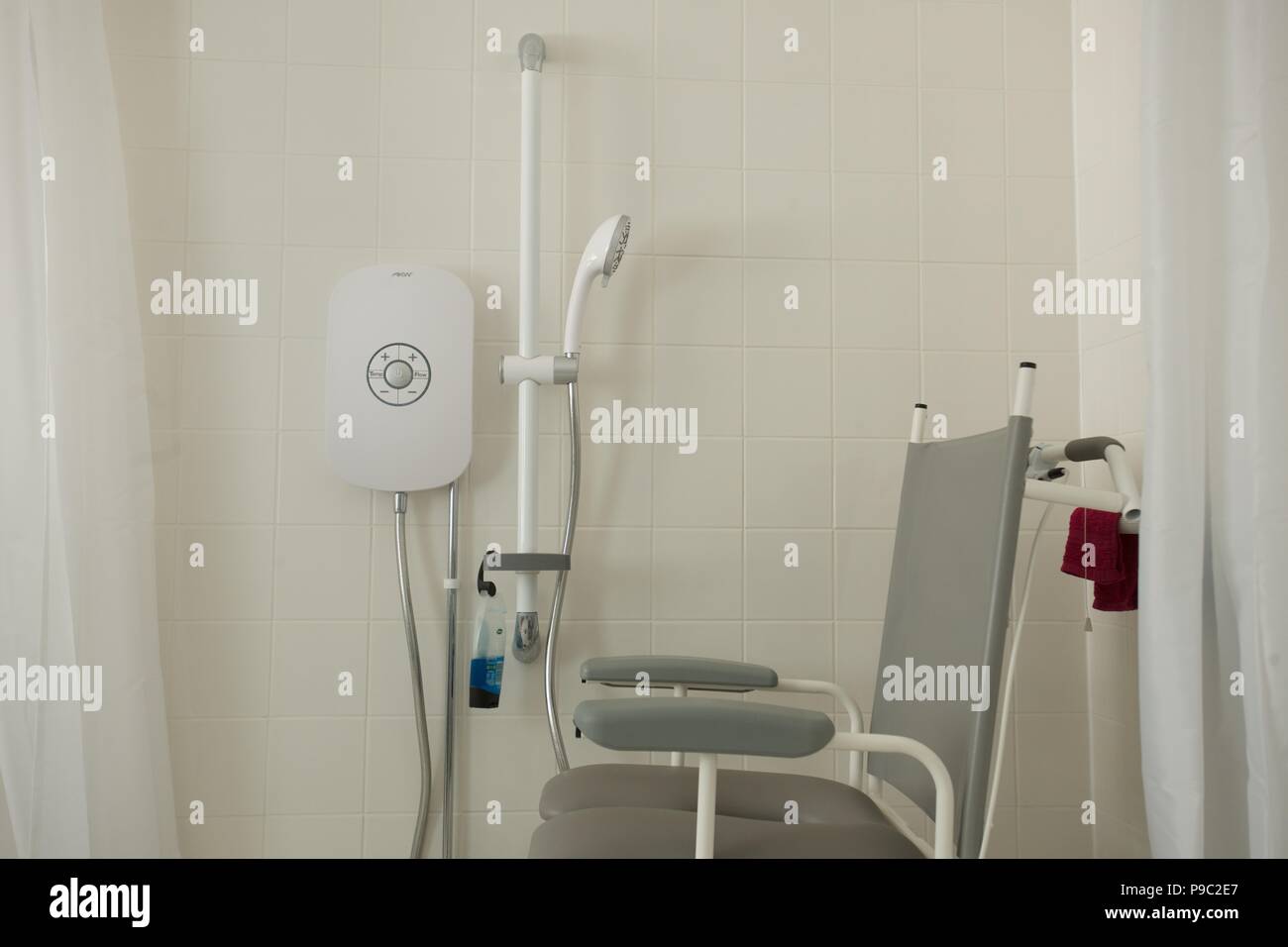 Disabled toilet and shower facility at the home of a disabled person
