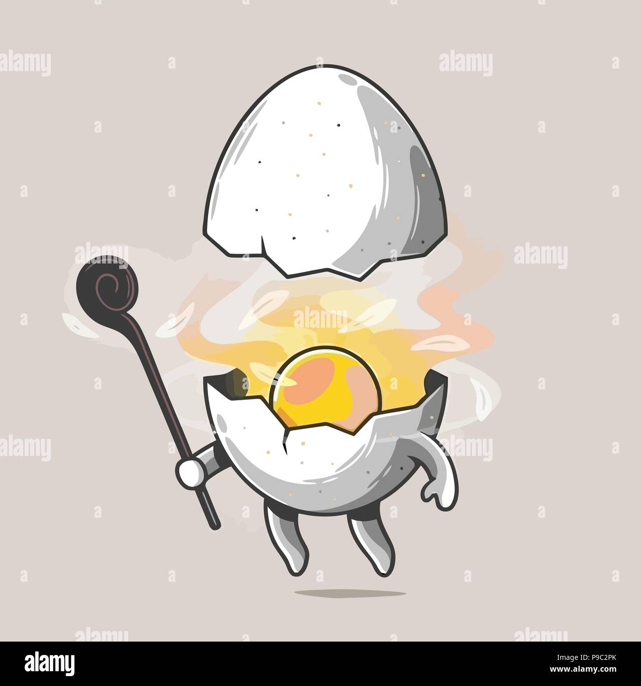 "EggSpecto Patronum" Digital Art Illustration (Vector based) Magic open egg Stock Vector