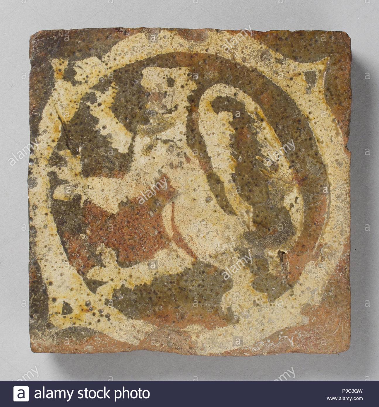 Tile with rampant lion, 14th or 15th century, Made in Nottingham ... Tile with rampant lion, 14th or 15th century, Made in Nottingham ...