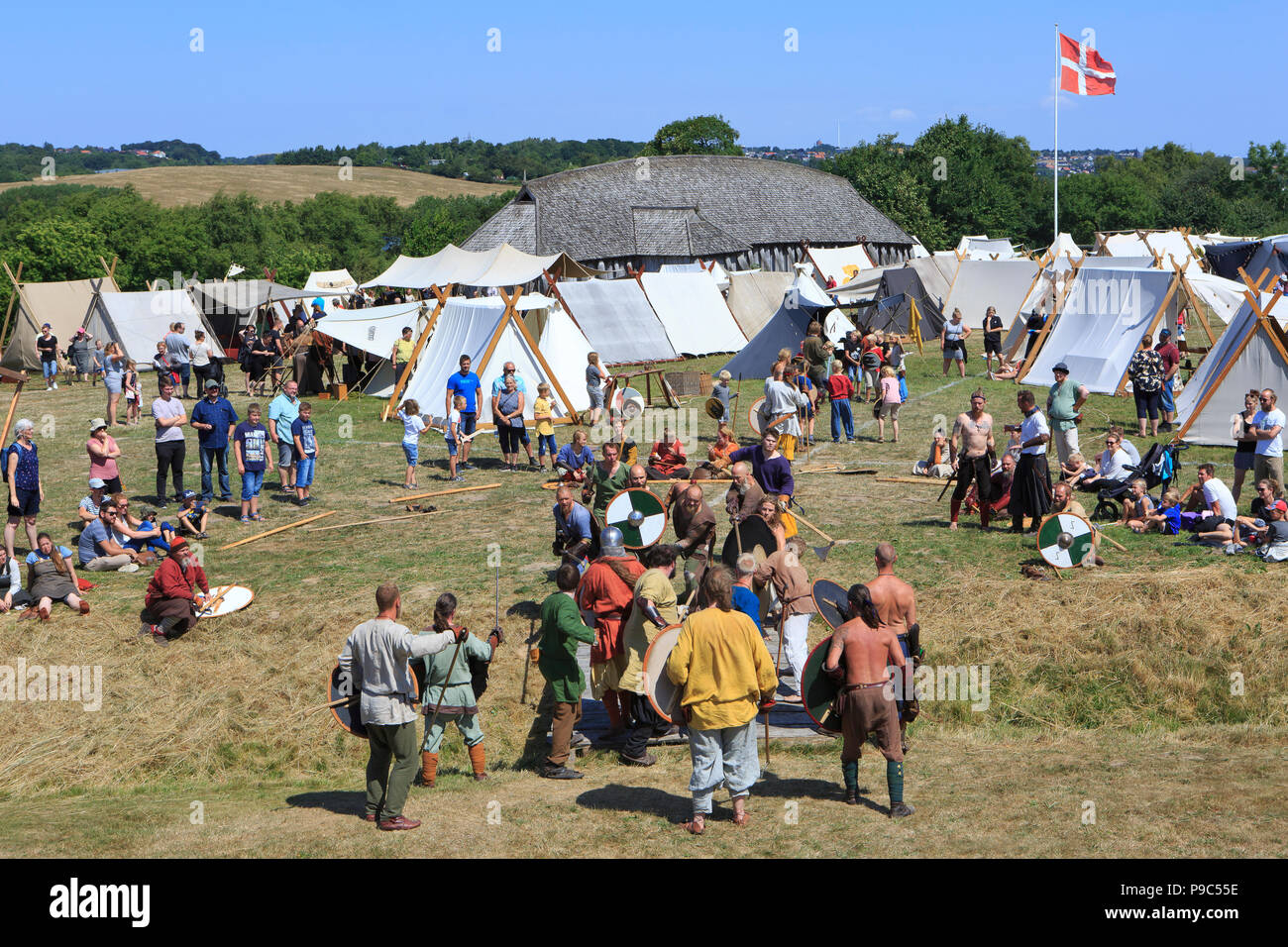 Viking Games during the Viking Festival at Fyrkat, Denmark Stock Photo