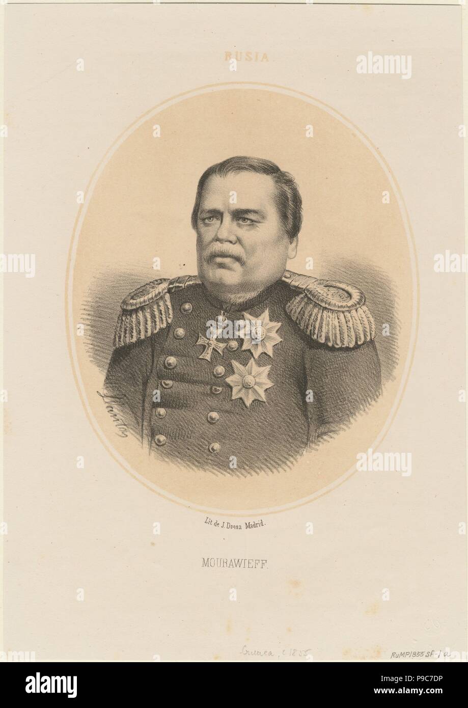Portrait of Count Nikolay Muravyov-Amursky (1809-1881). Museum: PRIVATE COLLECTION. Stock Photo