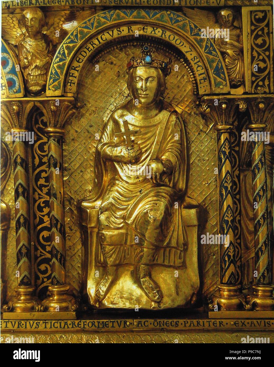 The Shrine of Charlemagne, Detail Frederick II, Holy Roman Emperor. Museum Aachen Cathedral
